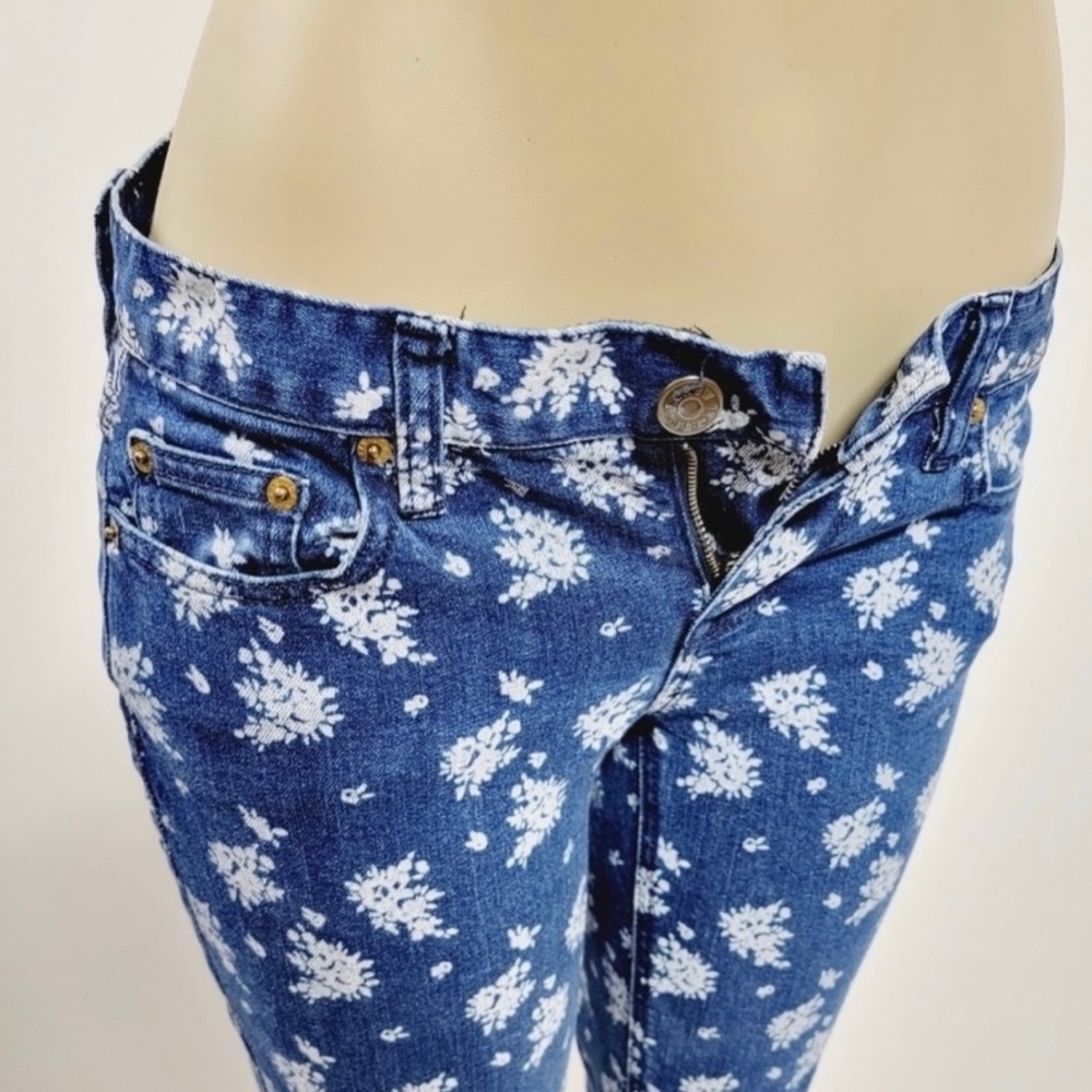 J. Crew Indigo Floral Matchstick Jeans - Picture 6 of 16